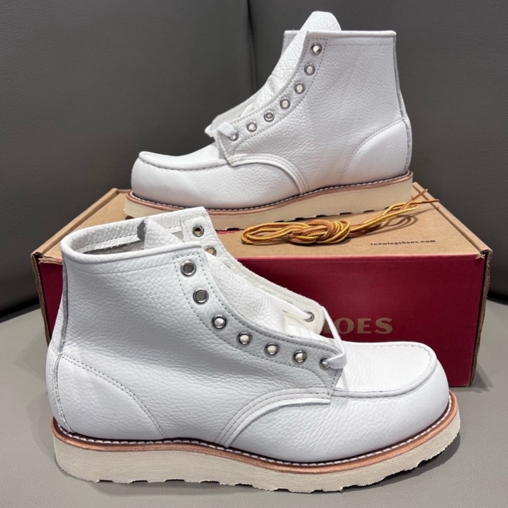 Red Wing Heritage X Concepts 6” Moc Toe White Leather Lace Up Boots 4315